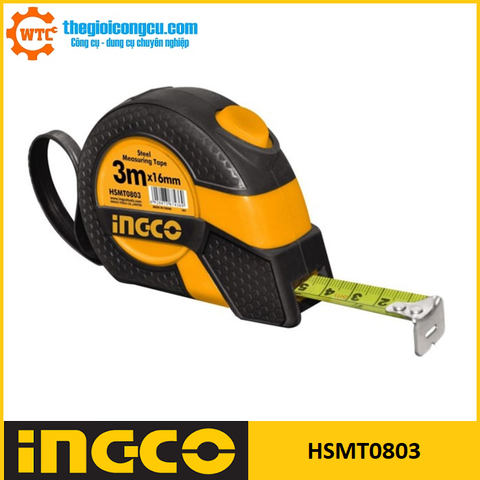Thước cuộn thép nền vàng Ingco HSMT0803