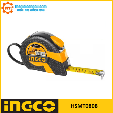 Thước cuộn thép nền vàng Ingco HSMT0808