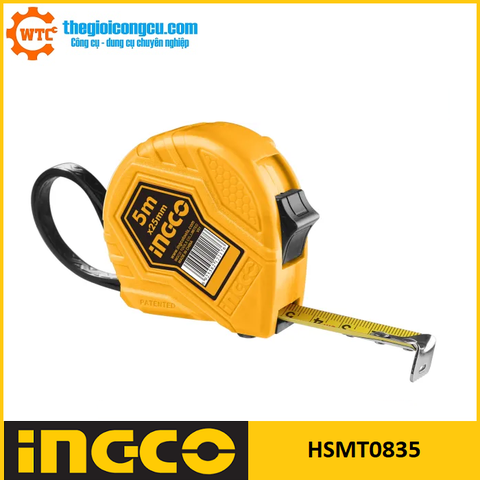 Thước cuộn thép nền vàng Ingco HSMT0835