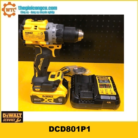 Máy khoan dùng pin 20V Max Dewalt DCD801P1