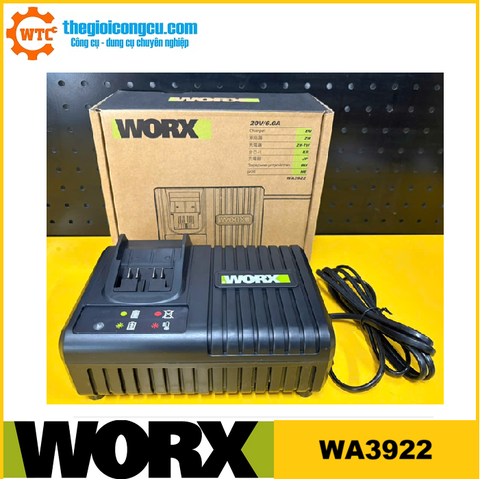 Bộ sạc 6.0Ah cho pin 20V max Worx WA3922