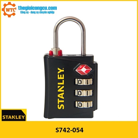 S742-054 Ổ Khóa 3 mã số Hiệu Stanley USA, màu đen, rộng 30mm