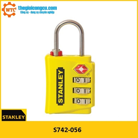 S742-056 Ổ Khóa 3 mã số Hiệu Stanley USA, màu vàng, rộng 30mm