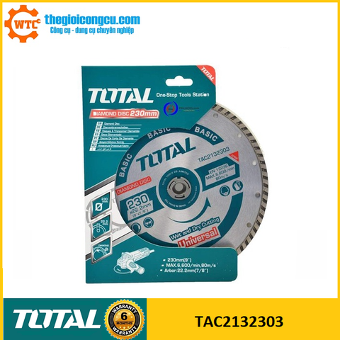 Đĩa cắt gạch khô ướt 230x22mmTotal TAC2132303