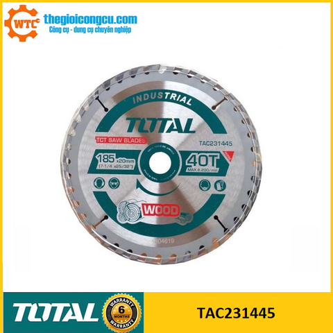 185mm Lưỡi cưa gỗ hợp kim 40 răng Total TAC231445