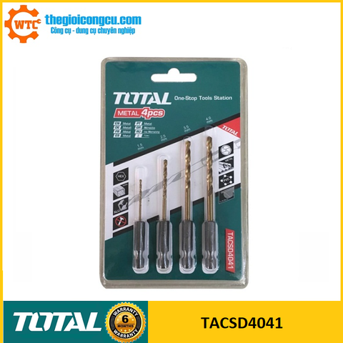 Bộ mũi khoan kim loại đuôi lục giác Total TACSD4041