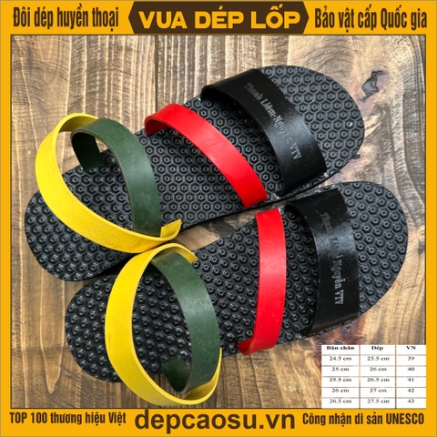 Dòng Dép màu cờ sắc áo đế chống trơn, cao 3cm, êm, nhẹ và thoải mái