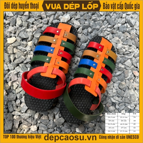 Dép màu sắc công nghệ mới, không đen chân mẫu Rọ Ngũ Hành, đế cao 2cm