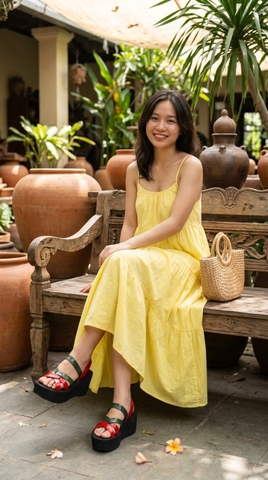 Dép thời trang đế cao 6-9cm chống trơn trượt và màu sắc thời trang, mix cùng váy maxi, áo dài