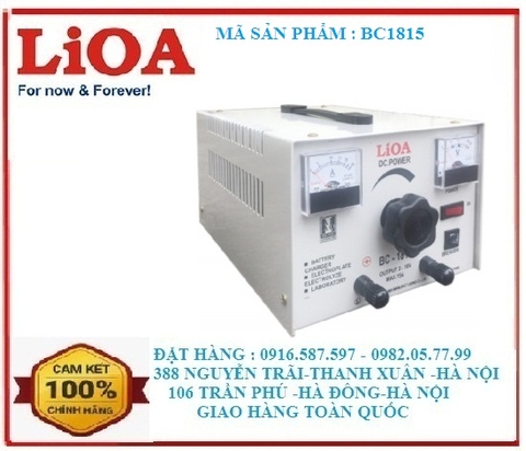 nạp ăc quy lioa bc1815| sạc ăc quy bc1815