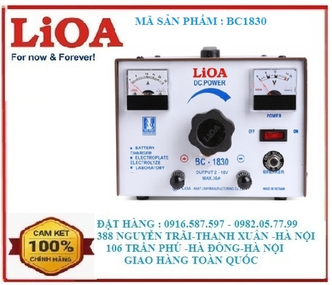 nạp ăc quy lioa bc1830| sạc ăc quy bc1830