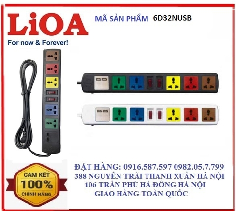 MUA Ổ CẮM LIOA | Ổ CẮM ĐA NĂNG CÓ CỔNG SẠC USB 6D32NUSB