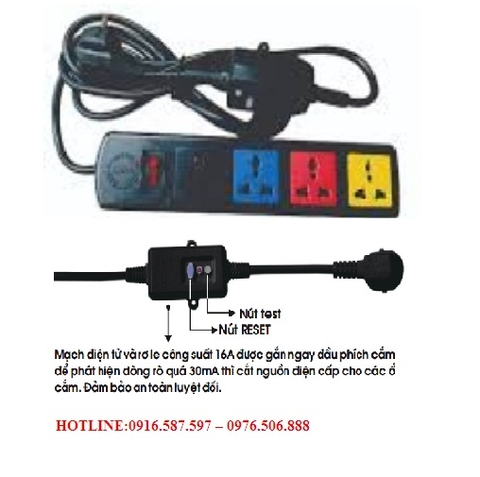 Ổ cắm lioa chống giật 4D33N-CG /ổ cắm 04 ổ chống giật 10A-2200W