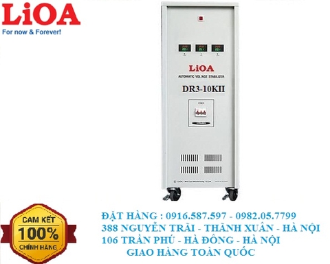 ỔN ÁP LIOA 3 PHA 10KVA MÃ DR3-10KII | LIOA 3 PHA 10KW 380V/200V/220V