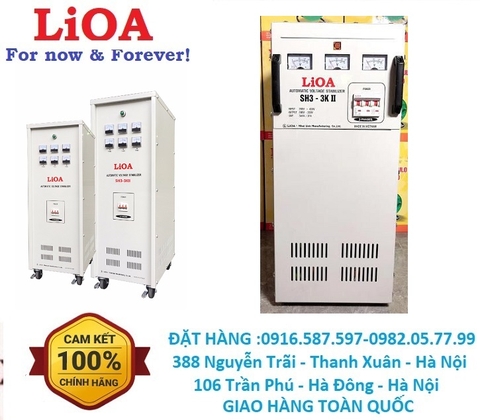 Ổn áp lioa 3kva 3 pha mã sản phẩm SH3-3KII 200V-380V