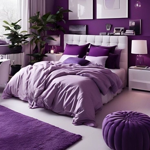 Bộ chăn ga gối đệm màu tím mang nét sang quyến rũ khó cưỡng