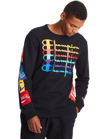 Áo Sweater Thu Đông Champion x Coca-cola Logo Sleeved T-Shirt FL3822-003 - Hàng Chính Hãng