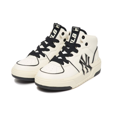 Giày Sneaker MLB Nam Nữ Chunky Liner High New York Yankees White Black 3ASXCB12N-50IVS - Hàng Chính Hãng