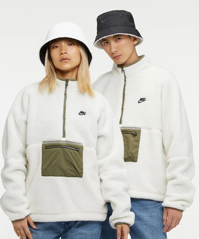 Áo Hoodie Nike Club Winter Half-Zip Fleece Jacket 'White Olive' DQ4881-133 – Hàng Chính Hãng