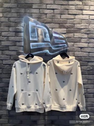 Áo Hoodie Thu Đông Newera Full Logo Cream 13540522- Hàng Chính Hãng