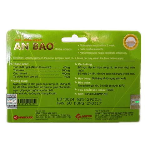 KEM NGỪA MỤN AN BẢO