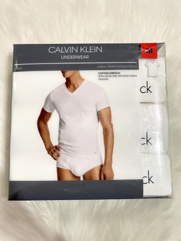 CALVIN KLEIN - Underwear Cotton (SET 3 Áo Lót Nam Trắng M)