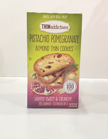 THINADDICTIVES - PISTACHIO POMEGRANATE ALMOND THIN COOKIES (BÁNH HẠNH NHÂN LỰU 575G)