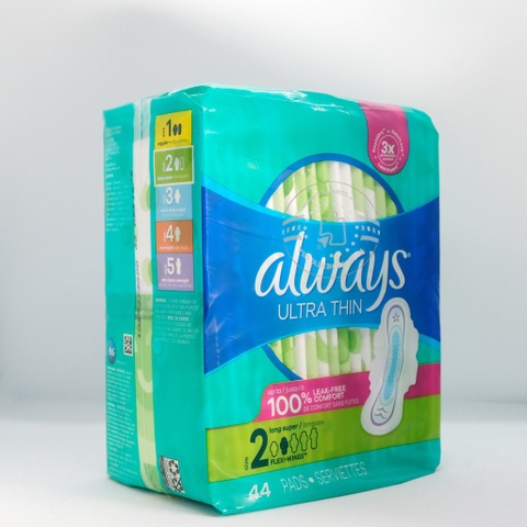 ALWAYS - ULTRA THIN SIZE 2 LONG SUPER (BĂNG VỆ SINH BAN NGÀY 44 MIẾNG)