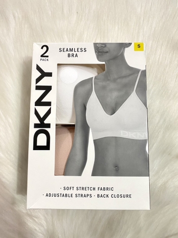 DKNY - Seamless Bra (SET 2 Áo Lót, SIZE S, Trắng Hồng)