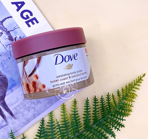 DOVE - EXFOLIATING BODY POLISH (TẨY TẾ BÀO CHẾT ĐƯỜNG NÂU, BƠ DỪA 298G)