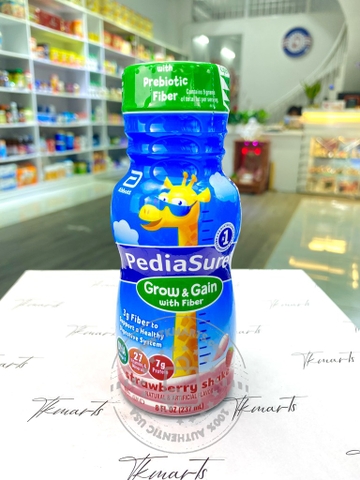 Pediasure - Grow & Gain With Fiber (Vị Dâu Sữa Tươi 1 Chai 237ml)