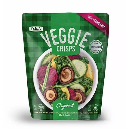 DJ&A - VEGGIE CRISPS ORIGINAL (RAU CỦ SẤY VỊ NGUYÊN BẢN 90G)