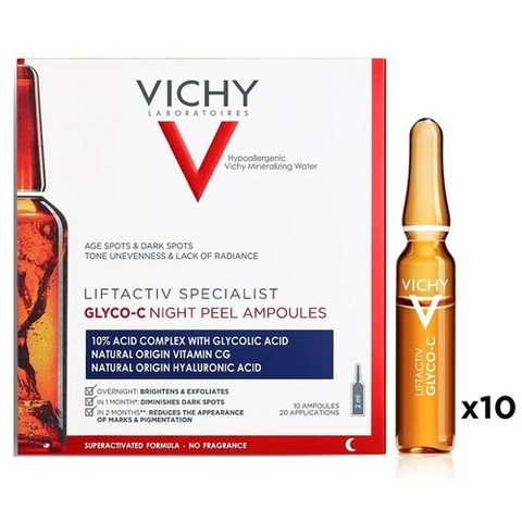 VICHY - LIFTACTIV SPECIALIST GLYCO NIGHT PEEL AMPOULES (TINH CHẤT PEEL DA BAN ĐÊM 10x2ml)
