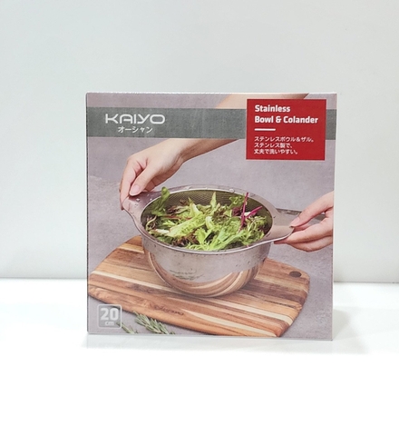 KAIYO - STAINLESS BOWL & COLANDER (BỘ THAU RỔ 20cm)