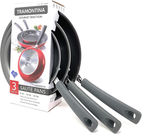 TRAMONTINA - GOURMET SELECTION (SET 3 CHẢO 20,3cm - 25,4cm - 30,4cm ĐỎ)