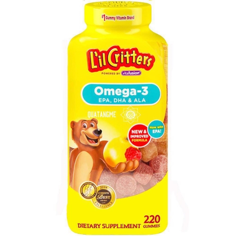 L’il Critters - OMEGA-3 EPA,DHA & ALA GUMMY (KẸO GẤU BỔ SUNG OMEGA -3 220 VIÊN)