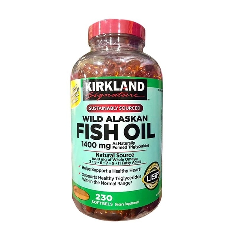 KIRKLAND - FISH OIL WILD ALASKAN 1400MG (DẦU CÁ ALASKAN 230 VIÊN)