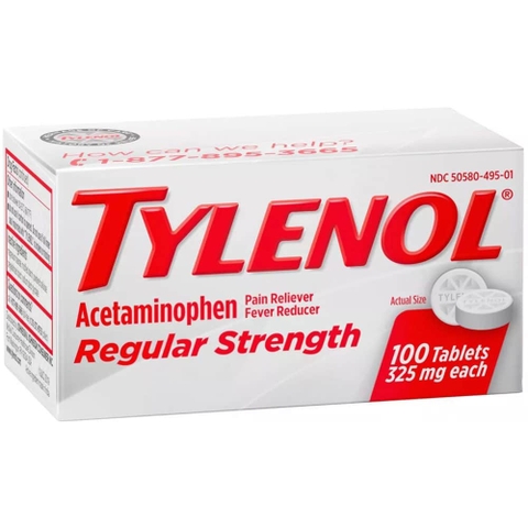 TYLENOL - ACTEAMINOPHEN REGULAR STREGTH 325MG (GIẢM ĐAU , HẠ SỐT 100 VIÊN)