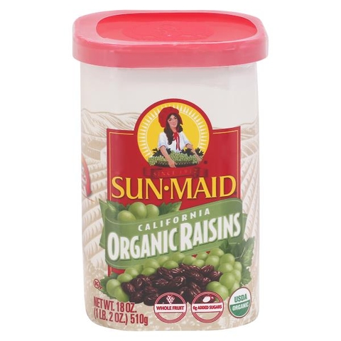 SUN MAID - ORGANIC RAISINS (NHO KHÔ NGUYÊN VỊ 510G)