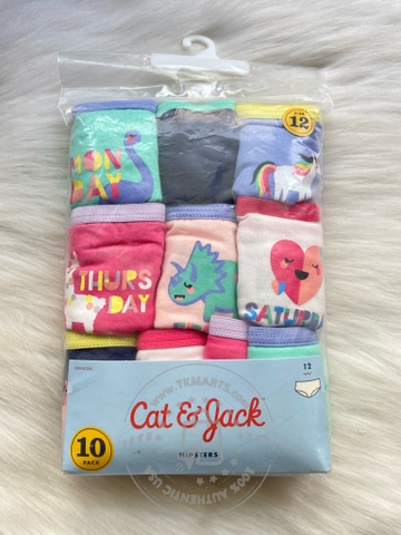 CAT & JACK - HIPSTERS (SET 10 QUẦN LÓT BÉ GÁI SIZE 12)