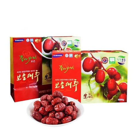 BOEUN JUJUBE 1000g - TÁO ĐỎ KHÔ (SỐ CÂN THỰC TẾ 600G)