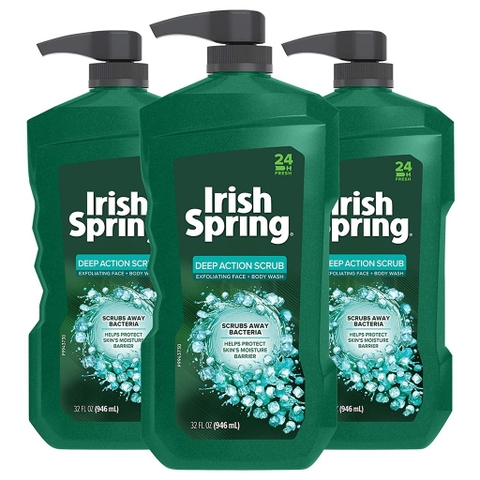 IRISH SPRING - DEEP ACTION SCRUB (SỮA TẮM CƠ THỂ, MẶT 946ml)