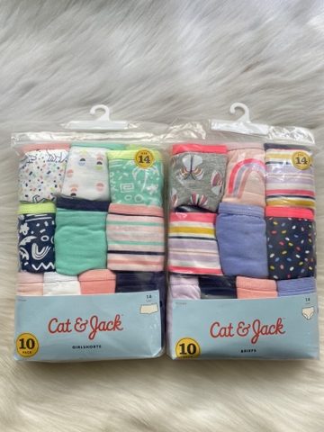 CAT & JACK - HIPSTERS (SET 10 QUẦN LÓT BÉ GÁI SIZE 14)