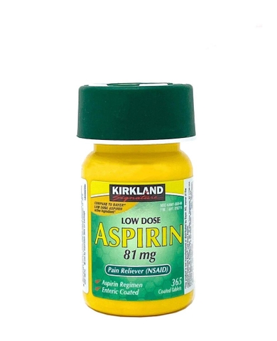 KIRKLAND - LOW DOSE ASPIRIN 81 mg (BẢO VỆ TIM MẠCH, NGĂN ĐÔNG MÁU 365 VIÊN)