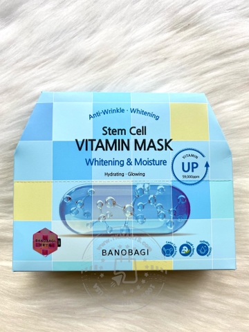 BANOBAGI - STEM CELL VITAMIN MASK WHITENING & MOISTURE (MẶT NẠ DƯỠNG TRẮNG, CẤP ẨM 10 MIẾNG)