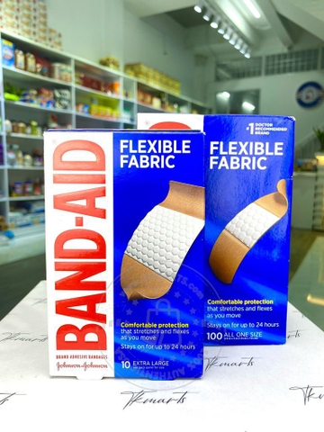 BAND-AID - FLEXIBLE FABRIC (BĂNG KEO CÁ NHÂN 10 MIẾNG LỚN)