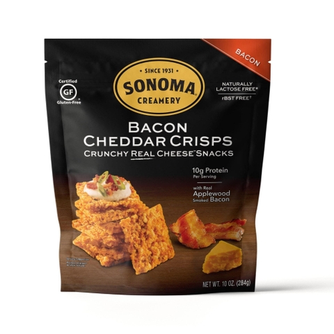 SONOMA CREAMERY - BACON CHEDDAR CRISPS (BÁNH GIÒN THỊT XÔNG KHÓI 284G)