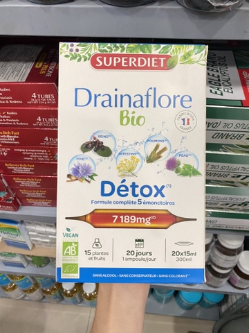 SUPERDIET - DRAINAFLORE BIO DÉTOX (LIQUID THẢI ĐỘC CƠ THỂ 20x15ml)