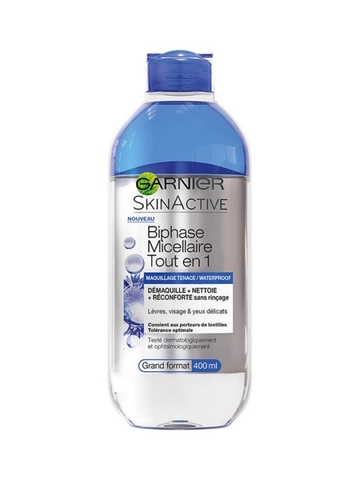GARNIER - BIPHASE MICELLAIRE TOUT EN 1 (NƯỚC TẨY TRANG DẦU NƯỚC 400ml)