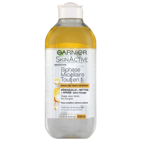 GARNIER SKINACTIVE - Biphase Micellaire Tout En1 (Tẩy Trang Trắng 400ml)